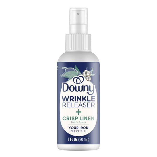 Downy Wrinkle Releaser and Refresher Fabric Spray, Crisp Linen Scent, Travel Size, 3 fl oz