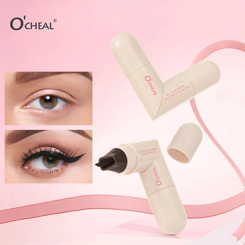 All-in-one Rotating Eyeliner Stamp Pen Quick Eye Makeup Double-Ended Eyeliner Waterproof