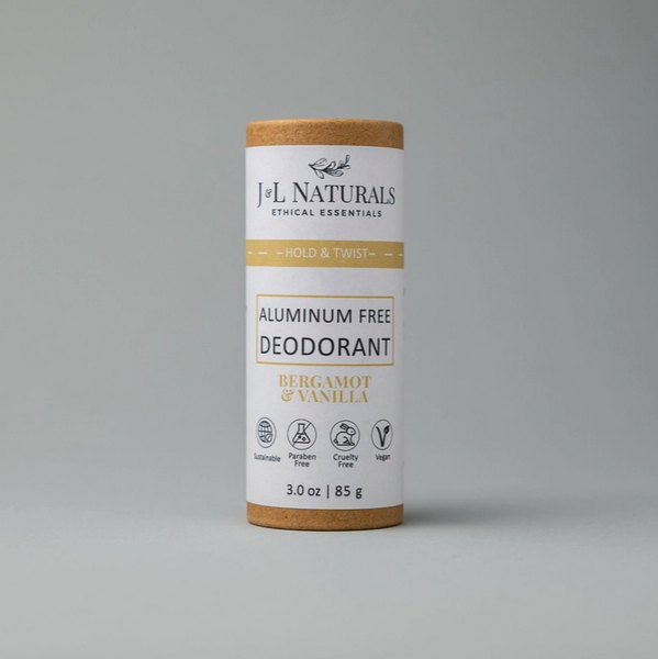 Biobaskt aluminum-free natural deodorant stick plastic-free cardboard tube